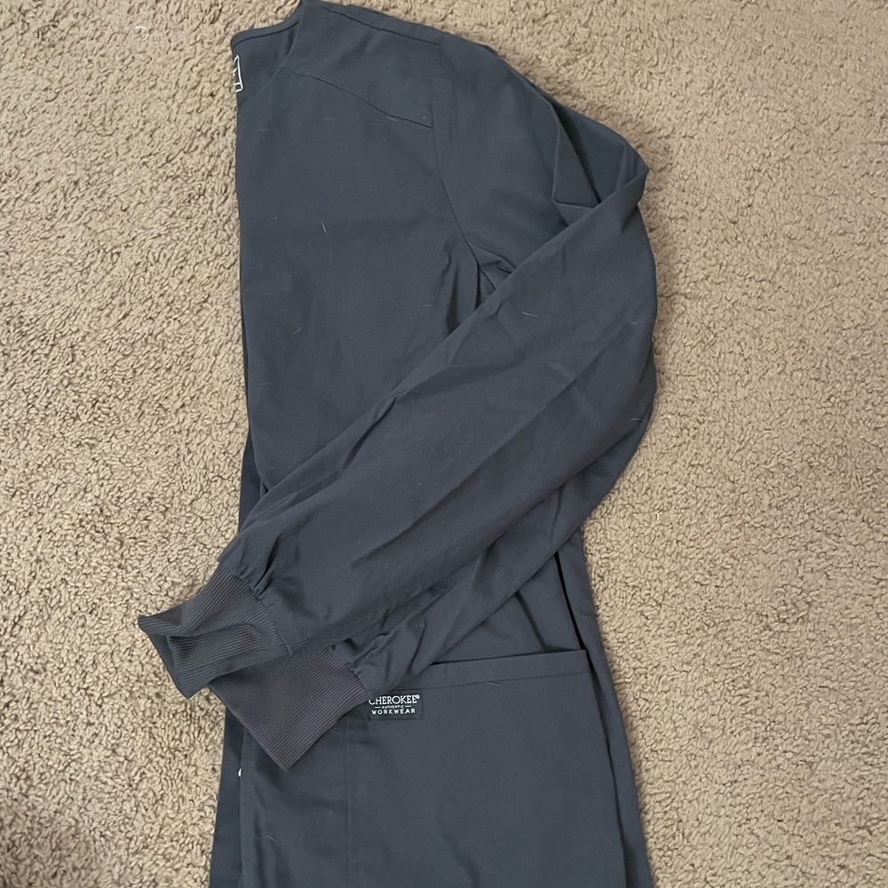 Small Cherokee Workwear Scrub Jacket Charcoal Grey